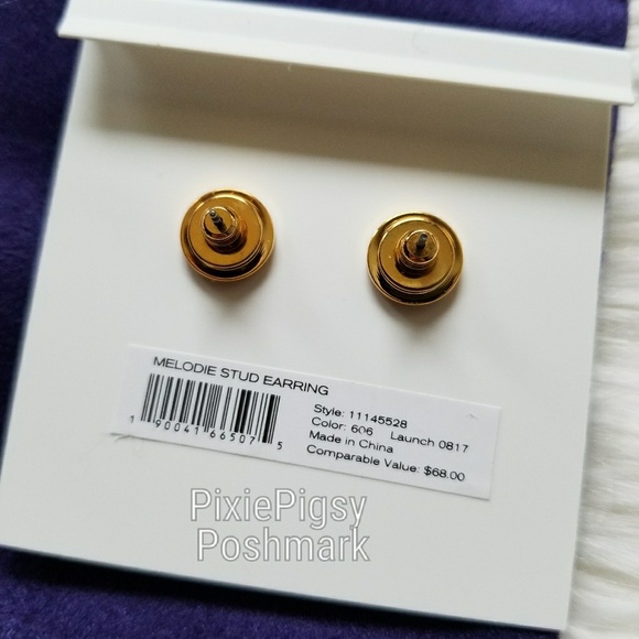 Tory Burch Melodie Stud Red Earrings with Dust Bag - Picture 3 of 3